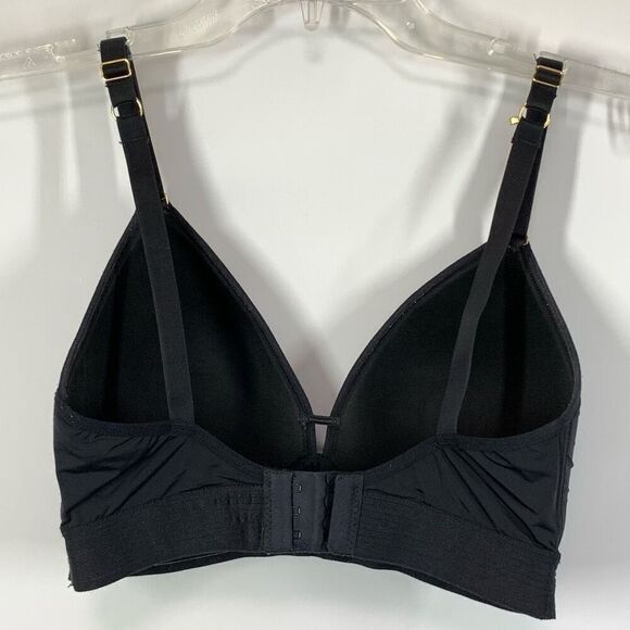 Lively Women's Wireless Padded Mesh Trim Spacer Bralette Black Size 34DD - Picture 3 of 7